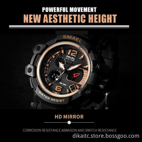 SMAEL Men Quartz Digital Watch Mens Sport Watches